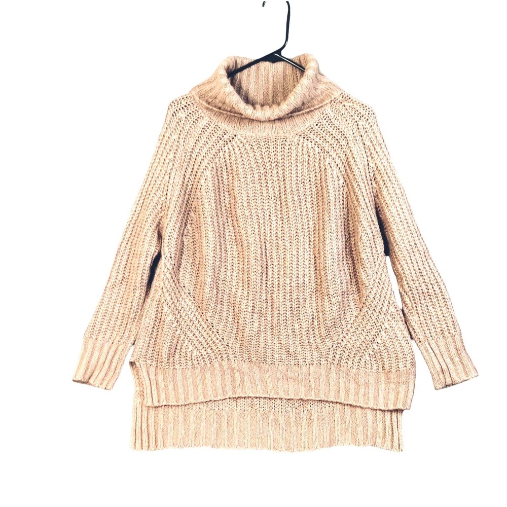 Charlotte Russe Sweater Women's M Long Sleeve Turtleneck Chunky Knit Pinky Rose